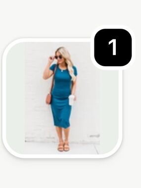 Pink Lily Teal Short Sleeve Midi Dress stunning statement ribbed tshirt dress